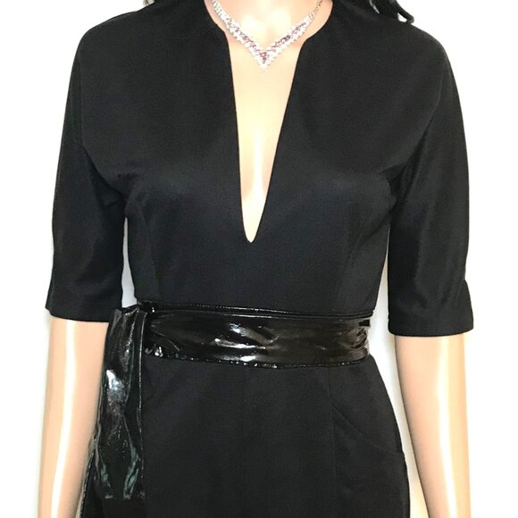 Lucky Lady Women's Black Short Sleeve Mini Dress with Belt - Size Medium - Picture 2 of 6